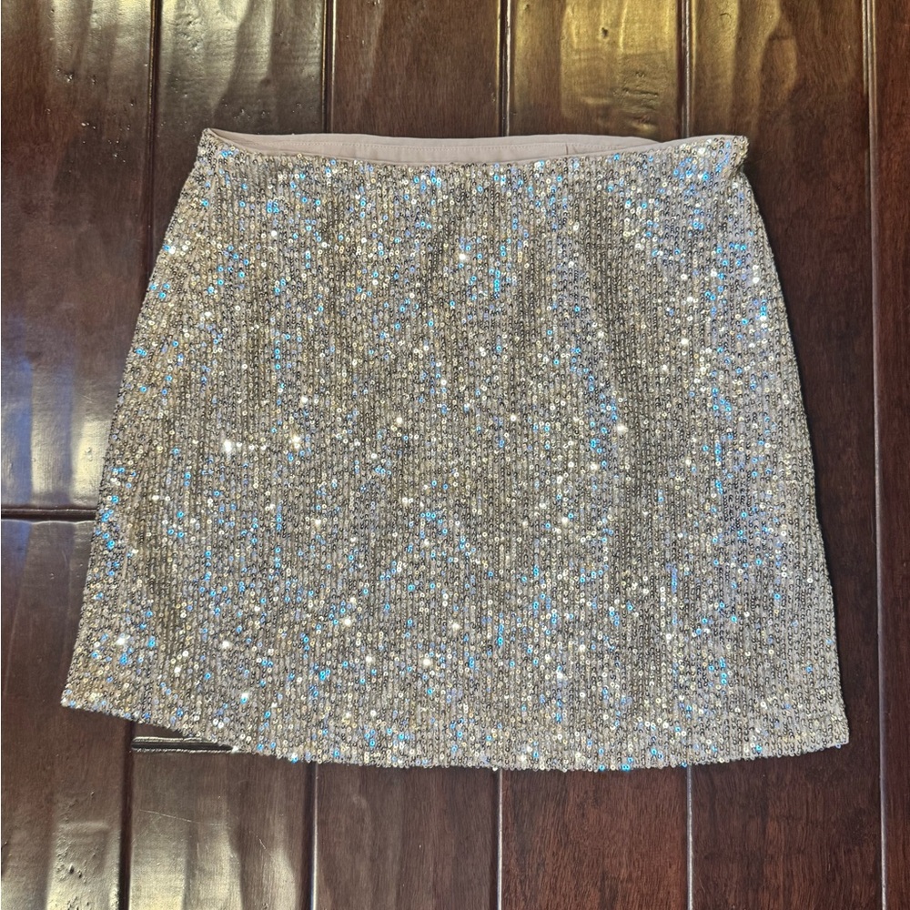 Banana Republic Gold Sparkly Sequin Pencil Skirt NWOT